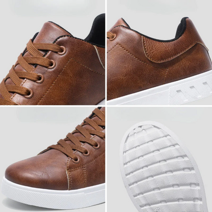 Modern Gent: Refined Autumn Leather Sneakers