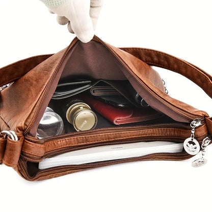 Vanessa | Women's Vintage Leather Crossbody Hobo Handbag