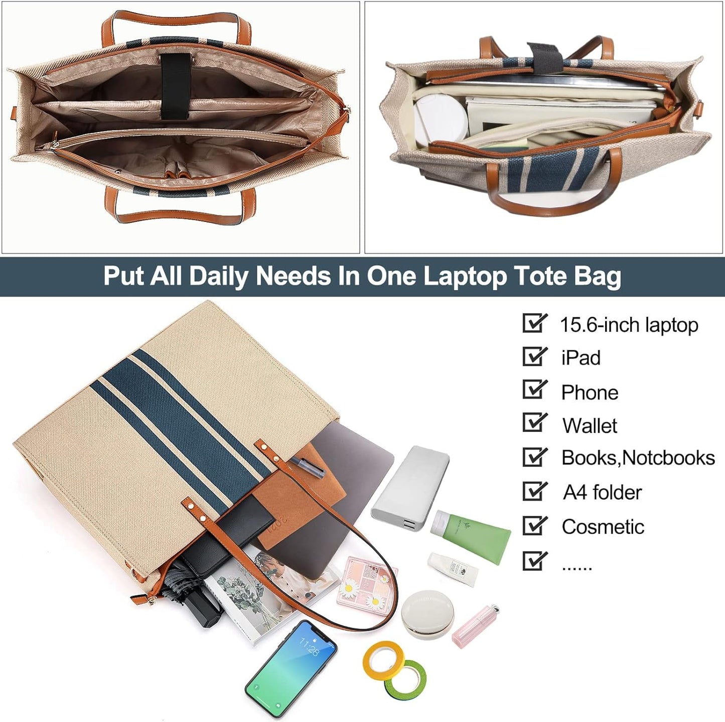 Patrick | Canvas Crossbody Laptop Tote