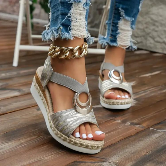 Sarah | Boho Chic Circle Accent Sandals