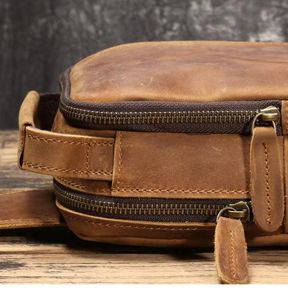 Grant | Men's Vintage Leather Large Crossbody Sling Travel Bag