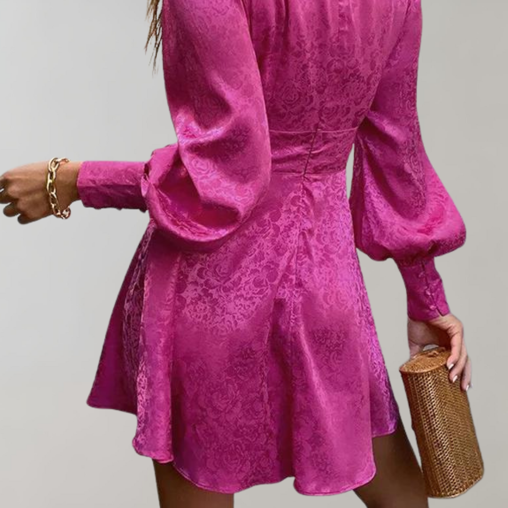 SARAH | Chic Puff Sleeve Dress for Effortless Elegance - Lizabella Fashion