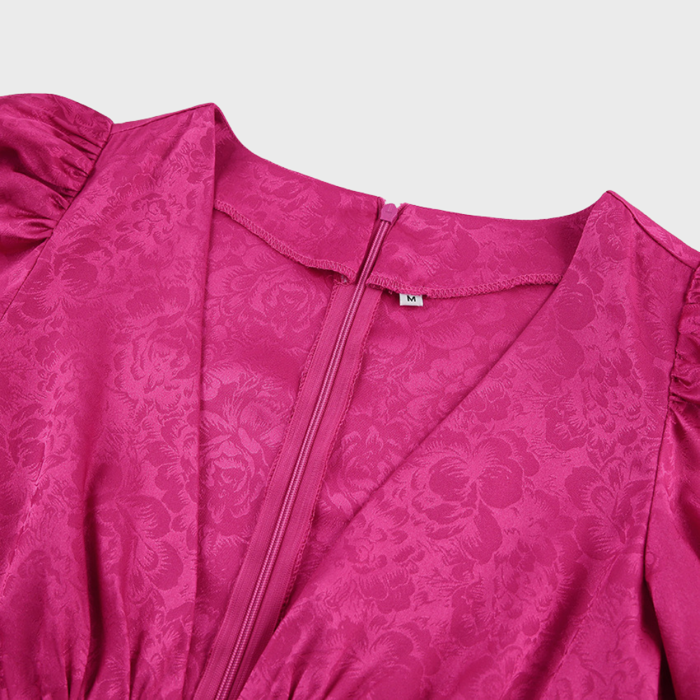 SARAH | Chic Puff Sleeve Dress for Effortless Elegance - Lizabella Fashion