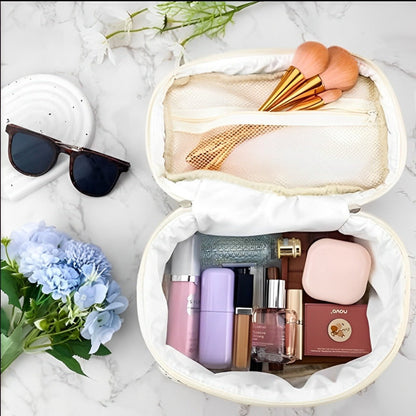 Meilani | Elegant Floral Quilted Cosmetics Essentials Bag