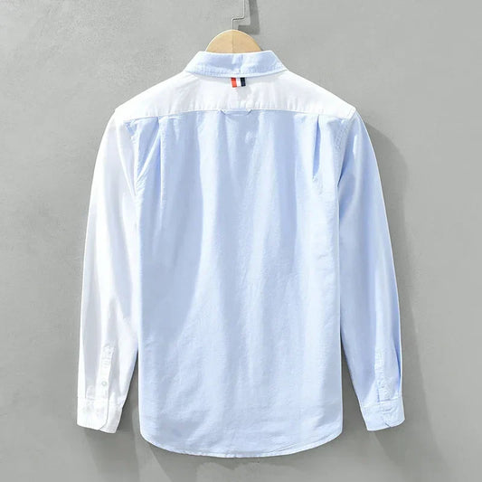 Blue Patchwork Shirt – Stylish & Comfortable