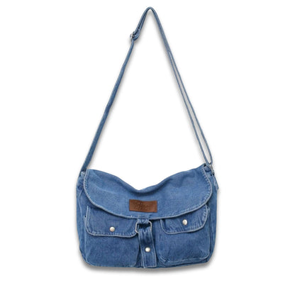 Malaysia | Spacious Multi-pocket Trendy Denim Crossbody Messenger Bag