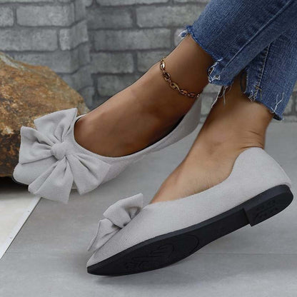 Aria | Pointed Flats – Bow Accent for a Chic Finish