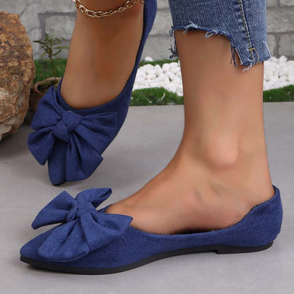 Aria | Pointed Flats – Bow Accent for a Chic Finish