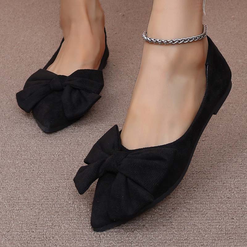 Aria | Pointed Flats – Bow Accent for a Chic Finish