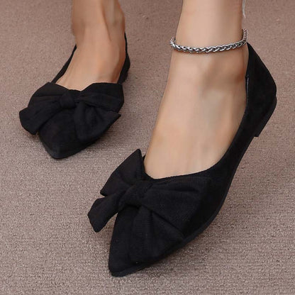 Aria | Pointed Flats – Bow Accent for a Chic Finish