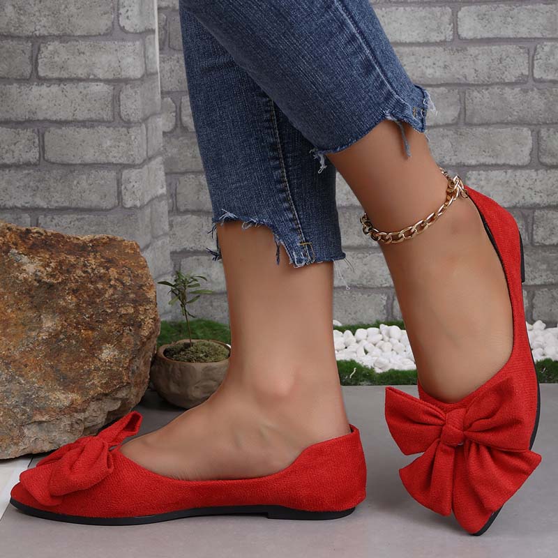 Aria | Pointed Flats – Bow Accent for a Chic Finish
