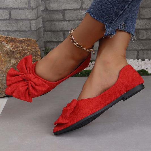 Aria | Pointed Flats – Bow Accent for a Chic Finish