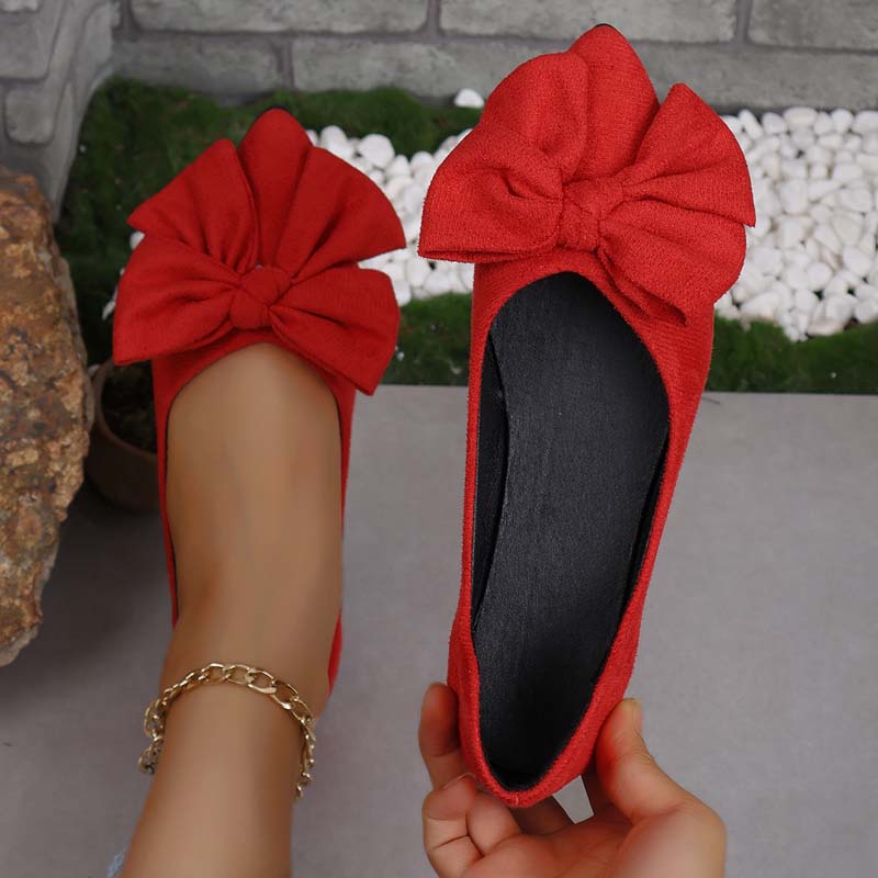 Aria | Pointed Flats – Bow Accent for a Chic Finish