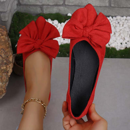 Aria | Pointed Flats – Bow Accent for a Chic Finish