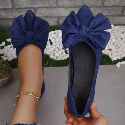 Aria | Pointed Flats – Bow Accent for a Chic Finish