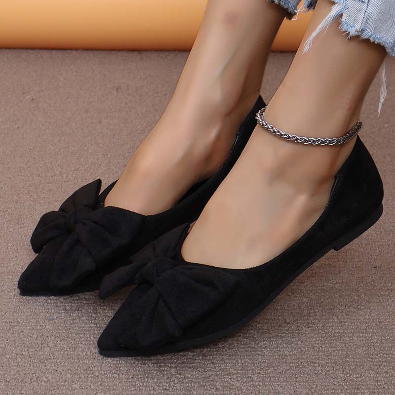 Aria | Pointed Flats – Bow Accent for a Chic Finish