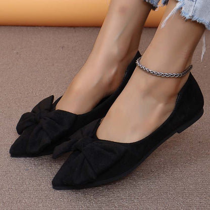 Aria | Pointed Flats – Bow Accent for a Chic Finish