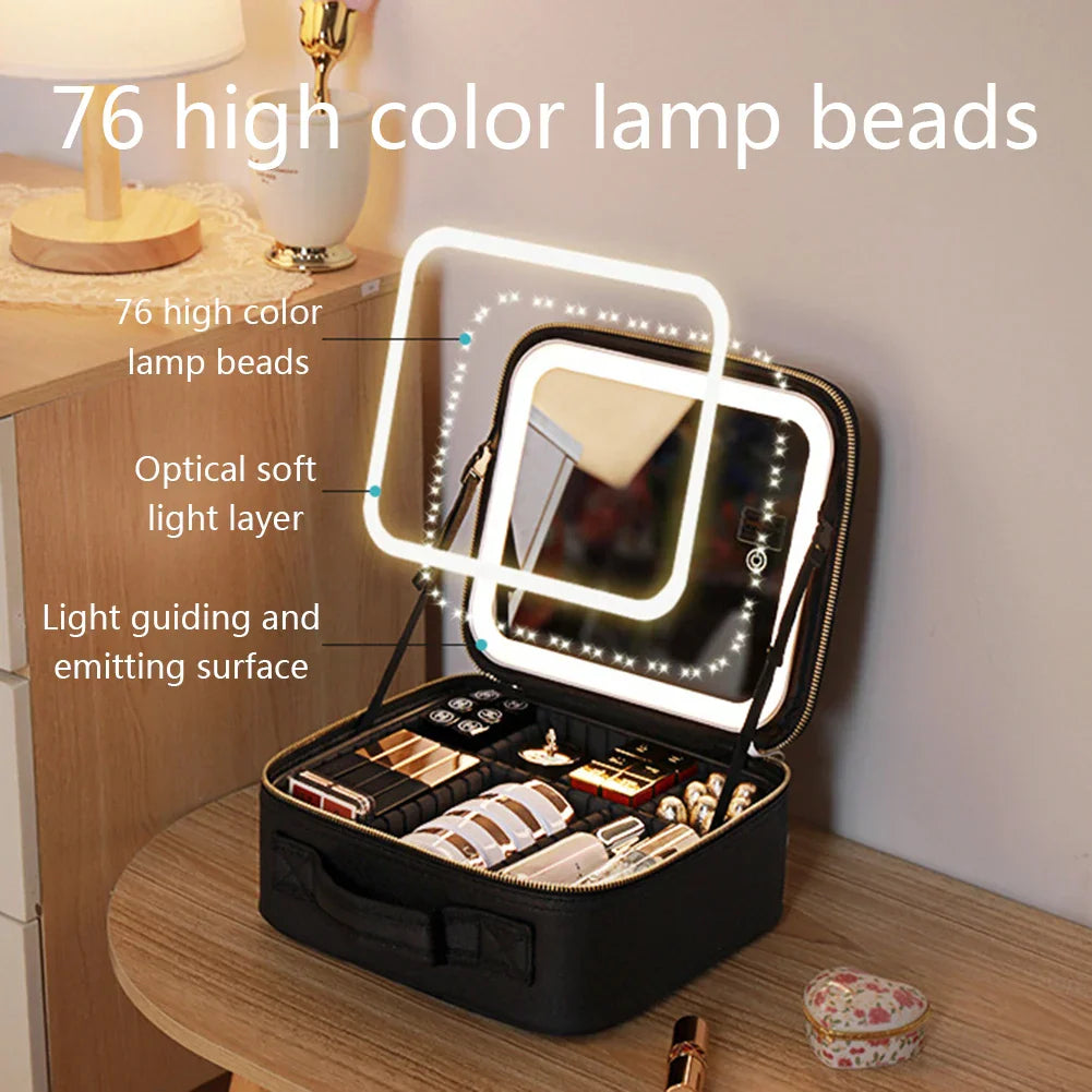 Pearl | Stylish & Portable LED Light Mirror Cosmetic Case