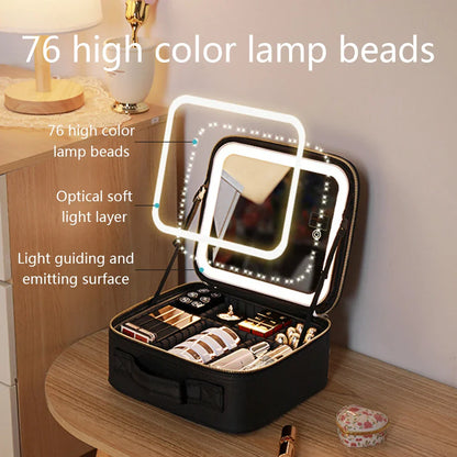 Pearl | Stylish & Portable LED Light Mirror Cosmetic Case