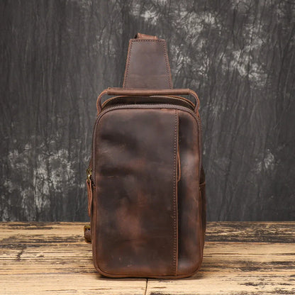 Grant | Men's Vintage Leather Large Crossbody Sling Travel Bag