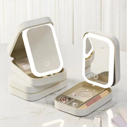 Kori | Portable LED Lighted Mirror Travel Makeup Case