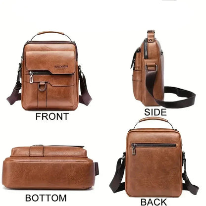 Abraham | Men's Leather Small Crossbody Messenger Bag