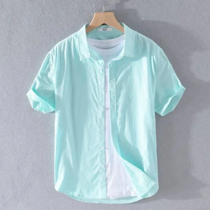 SEBASTIAN | Stylish Short Sleeve Linen Shirt for Effortless Elegance - Lizabella Fashion
