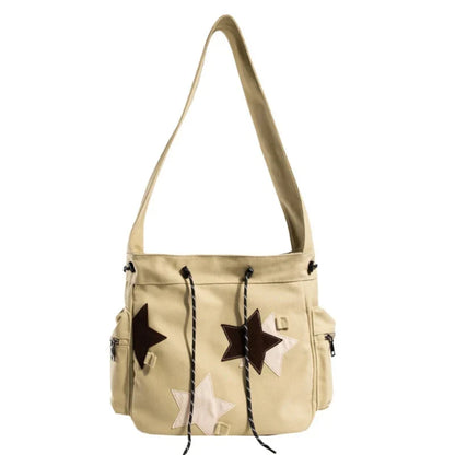 Lottie | Y2K Star Canvas Crossbody Messenger Bag