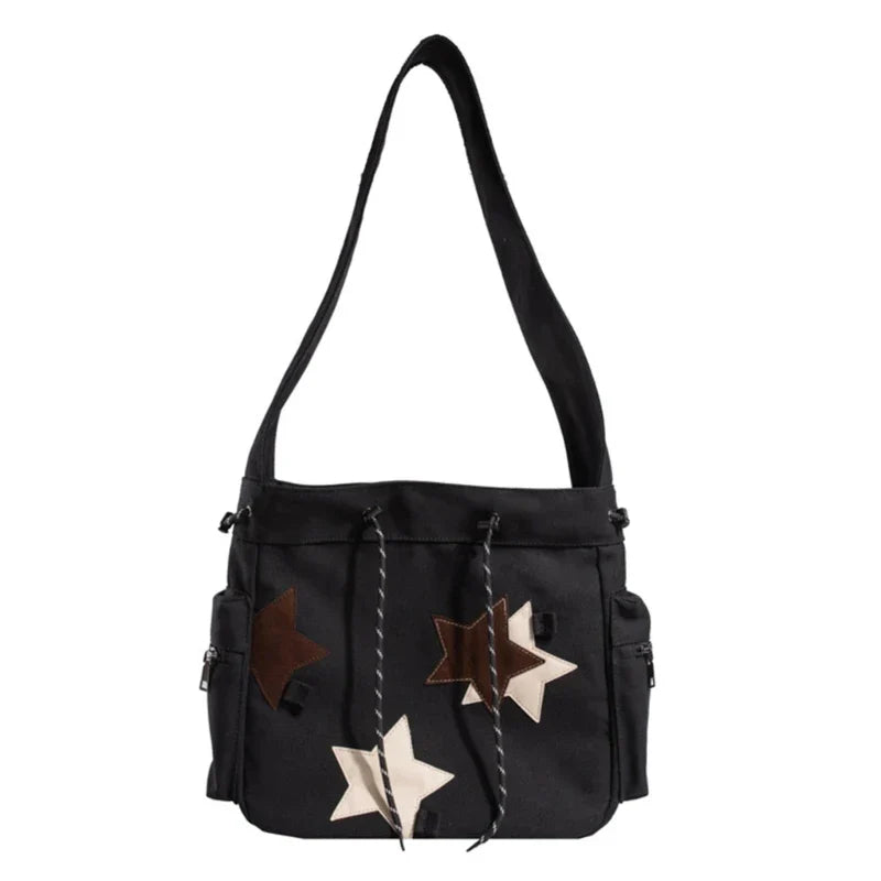 Lottie | Y2K Star Canvas Crossbody Messenger Bag