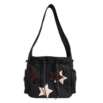 Lottie | Y2K Star Canvas Crossbody Messenger Bag