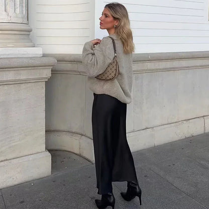 Elevate Your Style with the Addison Elastic High-Waisted Maxi Skirt - Lizabella Fashion