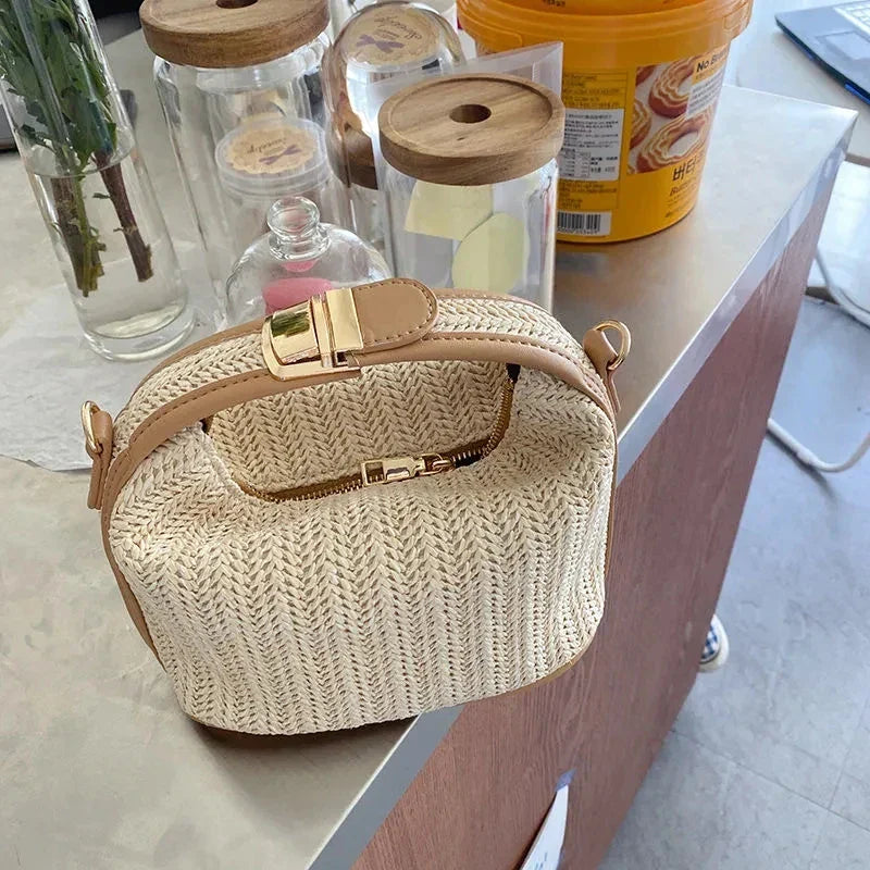 Elyse | Women's Small Woven Straw Crossbody Handbag