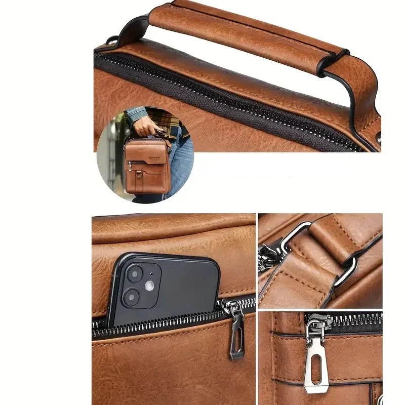 Abraham | Men's Leather Small Crossbody Messenger Bag