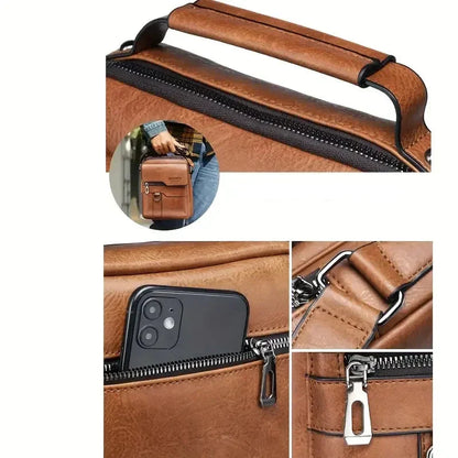 Abraham | Men's Leather Small Crossbody Messenger Bag