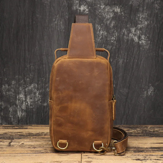 Grant | Men's Vintage Leather Large Crossbody Sling Travel Bag