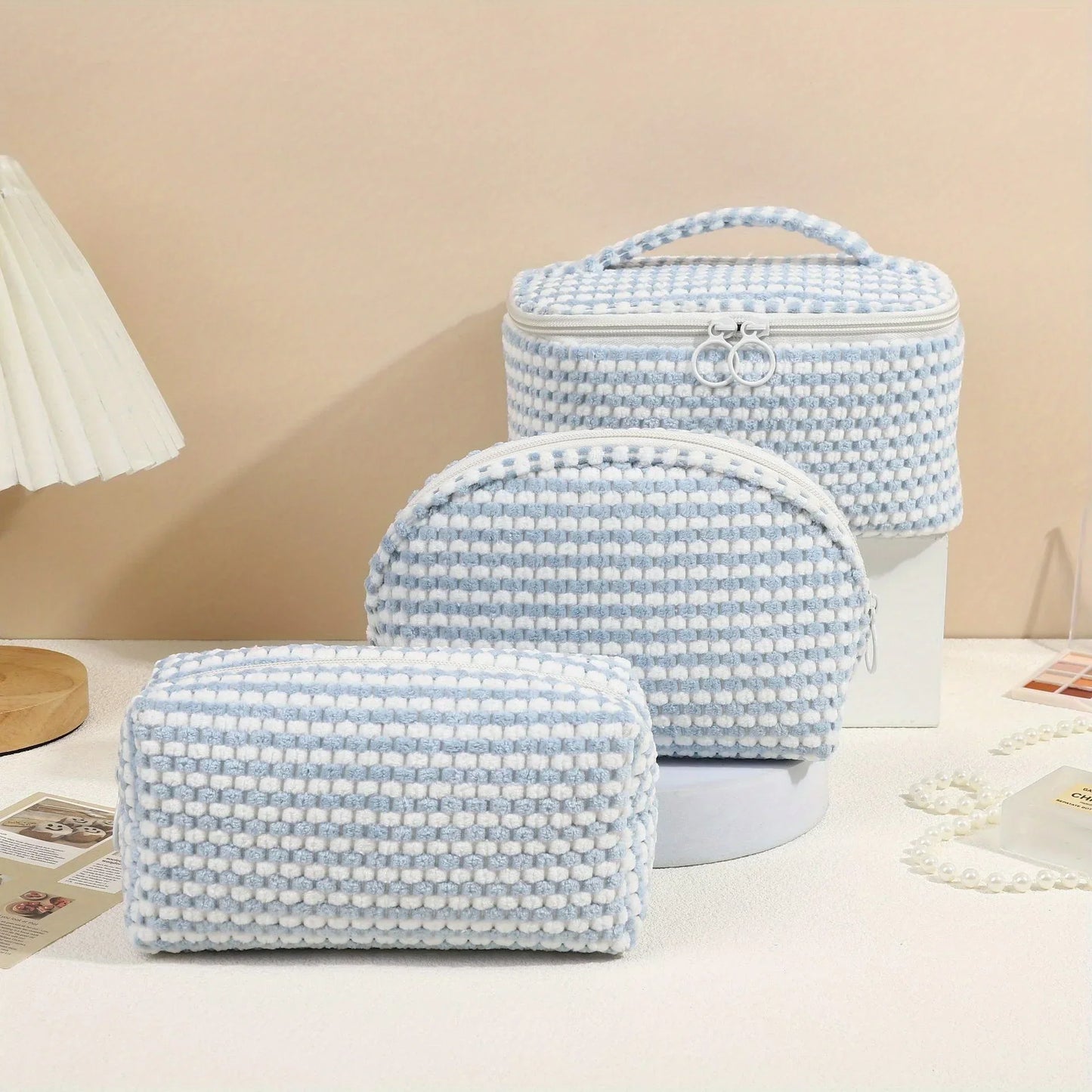 Emily | Stylish & Versatile Soft Corduroy Cosmetic Pouch Set