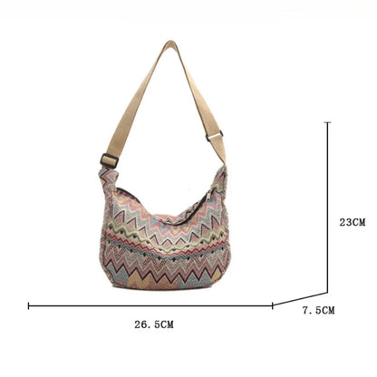 Livia | Women's Bohemian Canvas Crossbody Messenger Bag