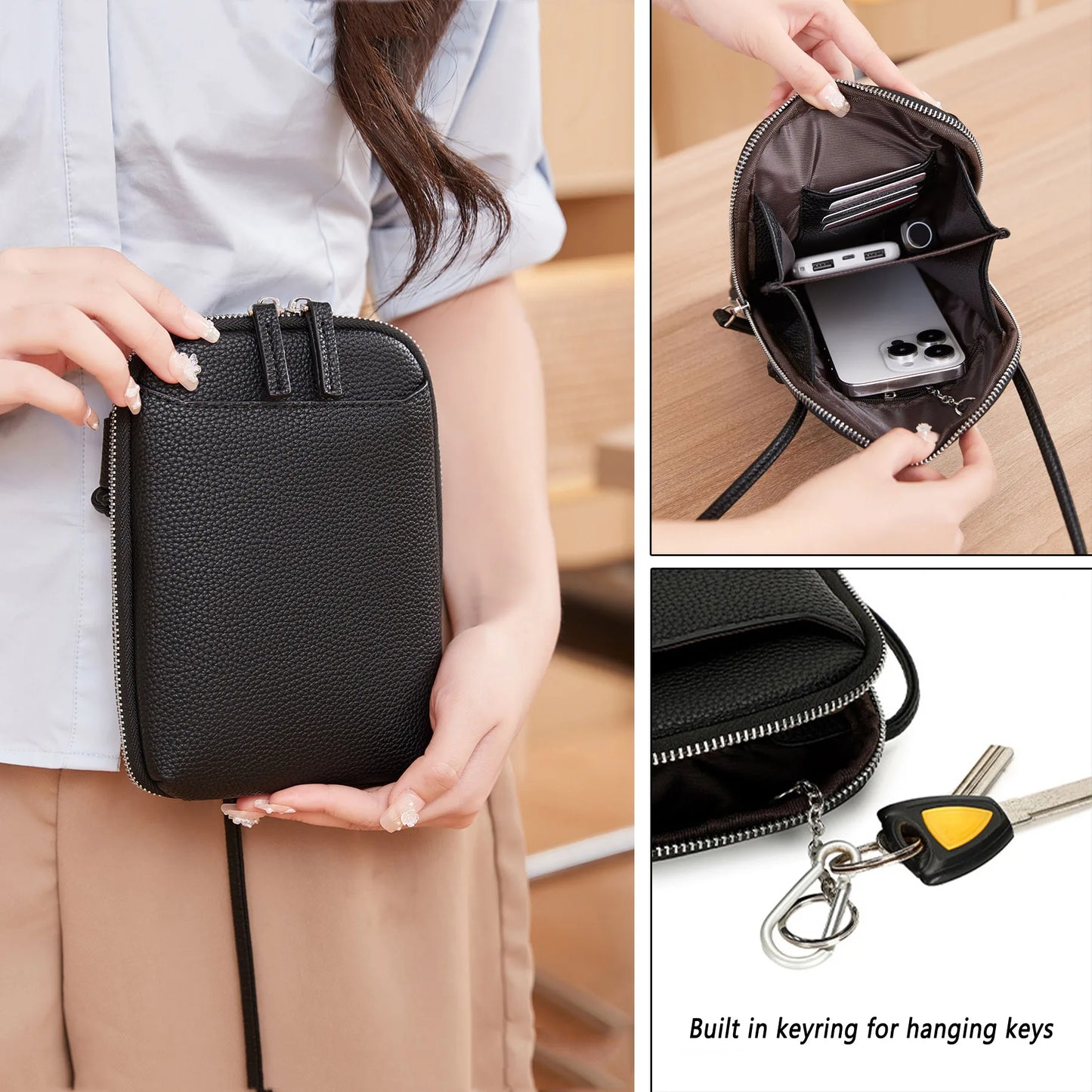 Artemis | Small Compact Chic Leather Crossbody Phone Bag