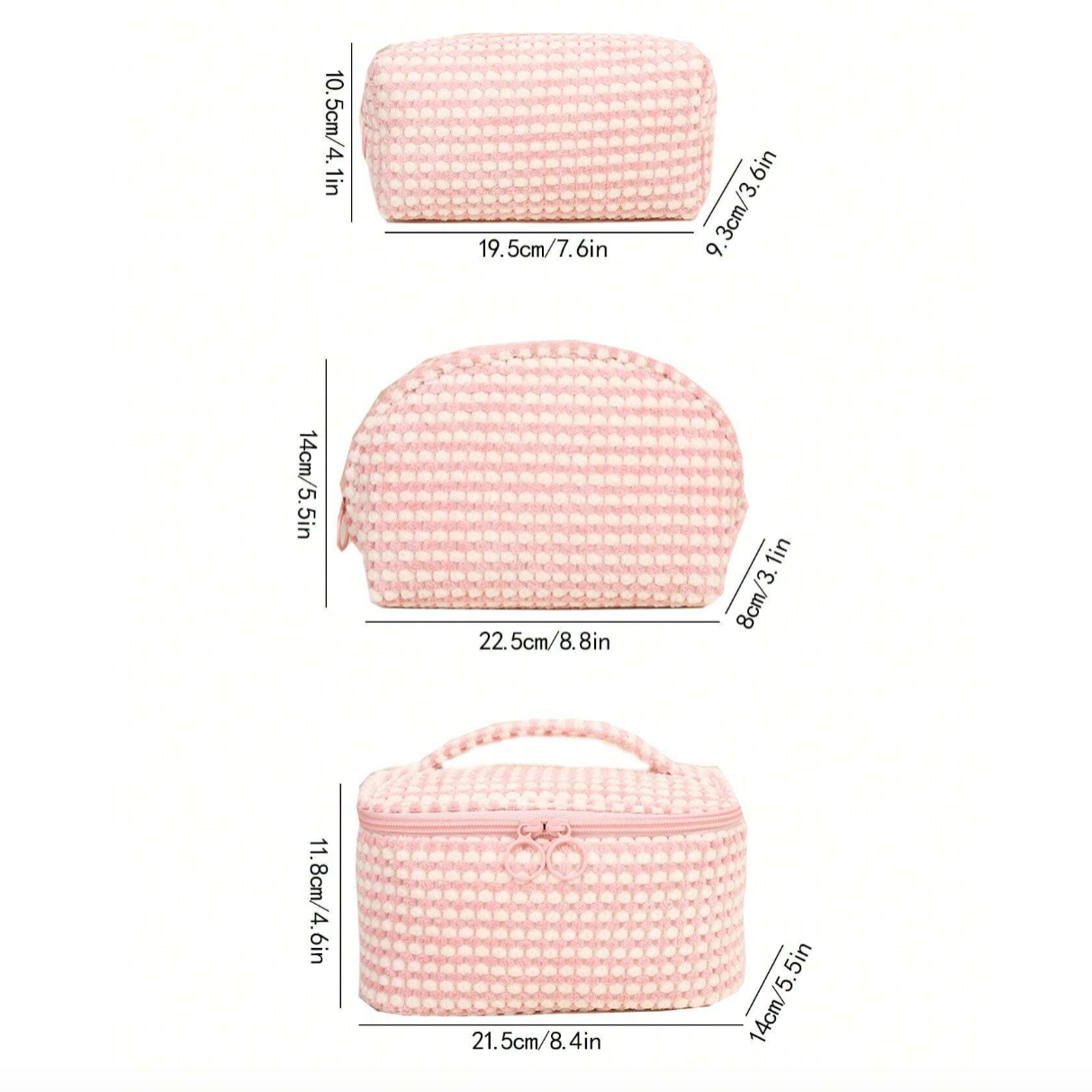 Emily | Stylish & Versatile Soft Corduroy Cosmetic Pouch Set