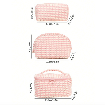 Emily | Stylish & Versatile Soft Corduroy Cosmetic Pouch Set