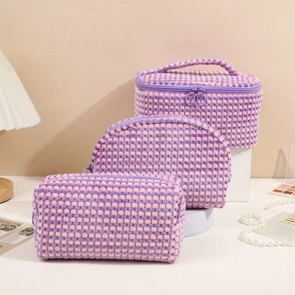 Emily | Stylish & Versatile Soft Corduroy Cosmetic Pouch Set