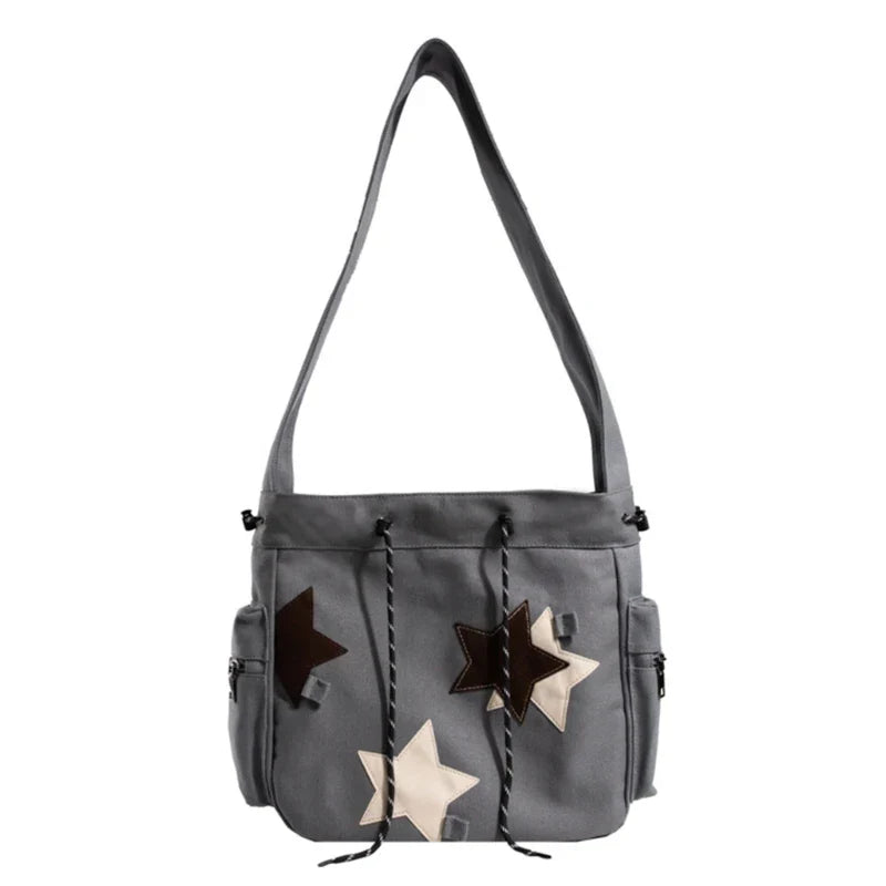Lottie | Y2K Star Canvas Crossbody Messenger Bag