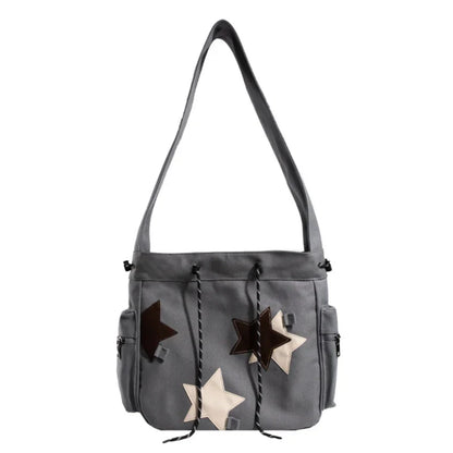 Lottie | Y2K Star Canvas Crossbody Messenger Bag
