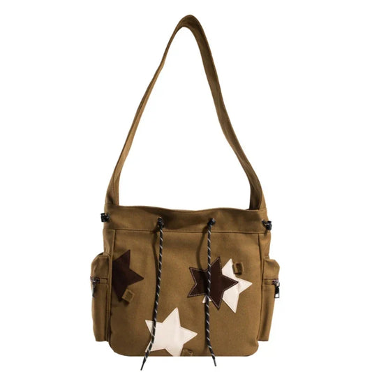 Lottie | Y2K Star Canvas Crossbody Messenger Bag