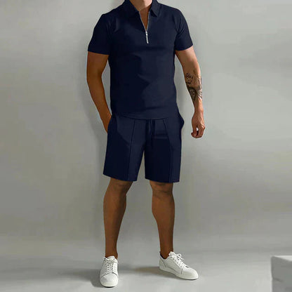 Elevate Your Style with the NATHAN Luxury Men's Polo and Short Set - Lizabella Fashion