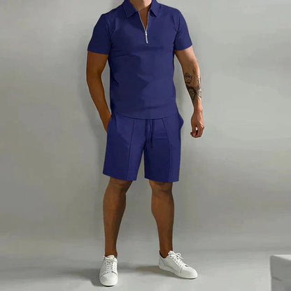 Elevate Your Style with the NATHAN Luxury Men's Polo and Short Set - Lizabella Fashion