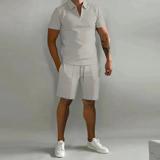 Elevate Your Style with the NATHAN Luxury Men's Polo and Short Set - Lizabella Fashion