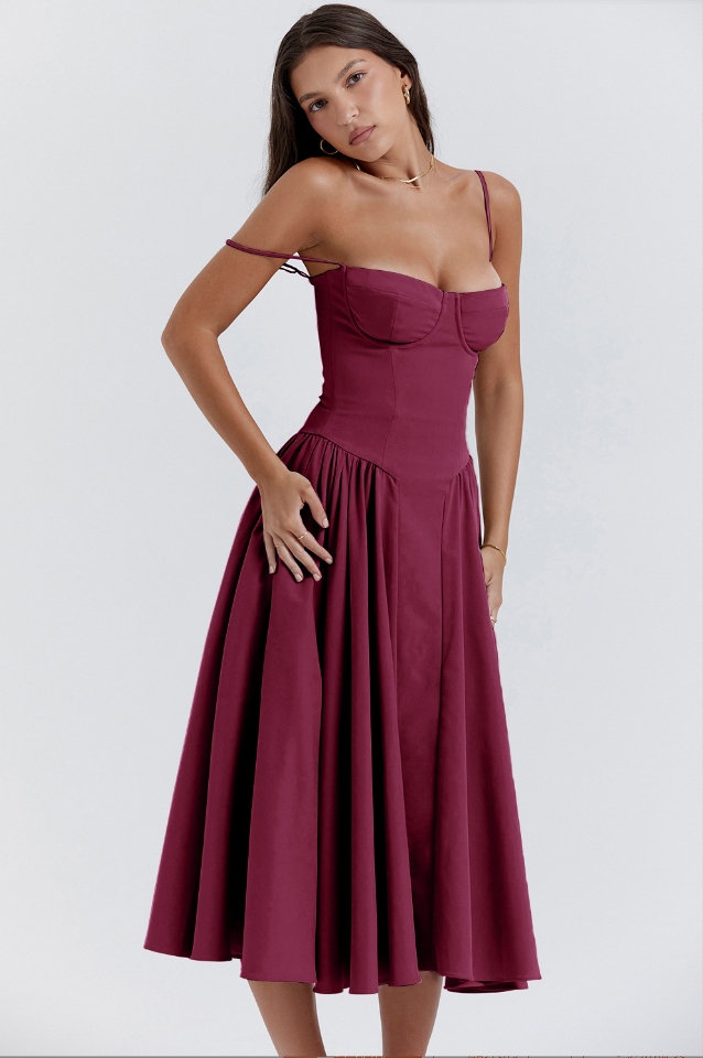 TULUM | Stylish Sleeveless Midi Dress with Figure-Flattering Corset Design - Lizabella Fashion