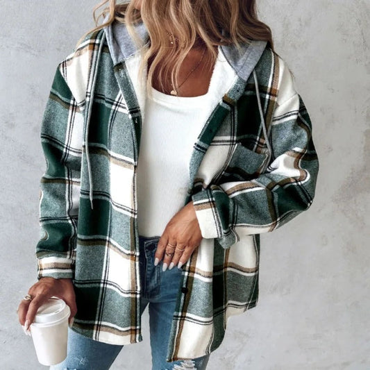 Emilia | Trendy and Cozy Checkered Outerwear Jacket
